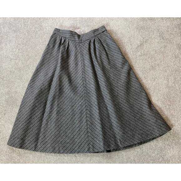Vintage Liz Claiborne Gray Wool A-Line Skirt w/ Pockets Size 6 - Picture 1 of 10